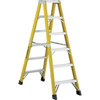 6600 Series Industrial Heavy-Duty 2-Way Stepladders, Fibreglass, 300 lbs. Capacity, 6' Cintas