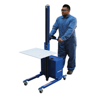Gerbeur &agrave; plateforme &agrave; &eacute;l&eacute;vation rapide, M&eacute;canisme &eacute;lectrique, Capacit&eacute; de 175 lb, Levage max de 57" Cintas