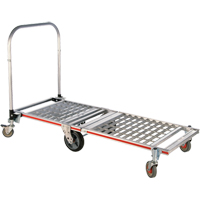 Chariot &agrave; plateforme repliable &agrave; six roues, Aluminium, 1550 lb, 61-7/8" lo x 23-1/4" la, Hauteur 39" Cintas