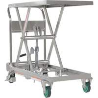 Hydraulic Scissor Lift Table, 31-1/2" L x 19-1/2" W, Stainless Steel, 550 lbs. Capacity Cintas