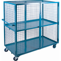 Chariot en treillis m&eacute;tallique, 2 niveaux, 63" lo x 32" la x 62,5" h, Cap. 1200 lb Cintas