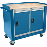 Industrial Duty Mobile Service Workbenches, Wood Surface Cintas