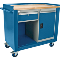 Industrial Duty Mobile Service Workbenches, Wood Surface Cintas