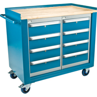 Industrial Duty Mobile Service Workbenches, Wood Surface Cintas