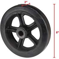 Mold-On Rubber Wheel, 8" (203 mm) Dia. x 2" (51 mm) W, 400 lbs. (181 kg.) Capacity Cintas