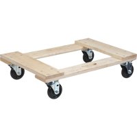 Socle roulant en bois dur, Roues en Polyol&eacute;fine, Capacit&eacute; de 900 lb, 18" la x 24" p x 7" h Cintas