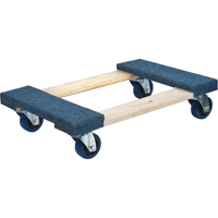 Carpeted Ends Hardwood Dolly, Wood Frame, 18" W x 24" L, 1400 lbs. Capacity Cintas