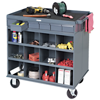 Heavy-Duty Two-Sided Mobile Work Station, 1200 lbs. Capacity, Steel, 34" x W, 34" x H, 24" D, All-Welded, 6 Drawers Cintas