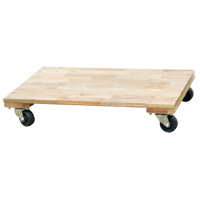 Solid Platform Wood Dolly, Rubber Wheels, 900 lbs. Capacity, 18" W x 30" D x 6" H Cintas