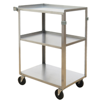 Shelf Carts, 3 Tiers, 15-3/4" W x 32" H x 24" D, 500 lbs. Capacity Cintas