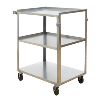 Shelf Carts, 3 Tiers, 18" W x 32" H x 27-3/8" D, 500 lbs. Capacity Cintas