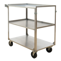 Shelf Carts, 3 Tiers, 21" W x 37-1/4" H x 35-1/8" D, 500 lbs. Capacity Cintas