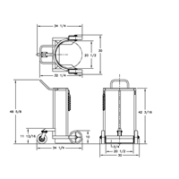Large Liquid Gas Cylinder Truck LCC, Polyurethane Wheels, 20" W x 20" D Base, 1000 lbs. Cintas