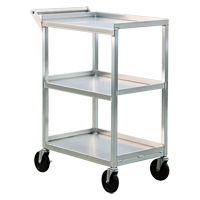 Utility Cart, 3 Tiers, 16-1/2" W x 39" H x 27-3/4" D, 350 lbs. Capacity Cintas