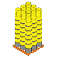 Nestable Polyethylene Drum, 14 US gal (11.7 imp. gal.), Open Top, Yellow Cintas