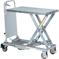 Manual Hydraulic Scissor Lift Table, 27-1/2" L x 17-5/8" W, Partial Stainless Steel, 400 lbs. Capacity Cintas