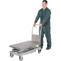 Manual Hydraulic Scissor Lift Table, 35-1/2" L x 20" W, Partial Stainless Steel, 800 lbs. Capacity Cintas