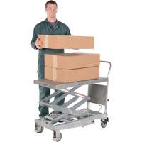 Manual Hydraulic Scissor Lift Table, 35-1/2" L x 20" W, Partial Stainless Steel, 800 lbs. Capacity Cintas