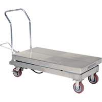 Manual Hydraulic Scissor Lift Table, 47" L x 24" W, Partial Stainless Steel, 2000 lbs. Capacity Cintas