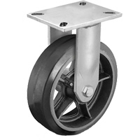 Heavy-Duty Plate Caster, Swivel, 6" (152.4 mm), Rubber, 450 lbs. (204 kg.) Cintas