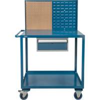 Mobile Service Cart, 2 Tiers, 24" W x 57" H x 40" D, 1200 lbs. Capacity Cintas