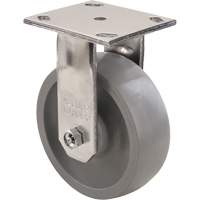 Max9 Caster, Rigid with Brake, 5" (127 mm), Envirothane Grey-WOW, 1000 lbs. (453.6 kg.) Cintas