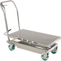 Manual Hydraulic Scissor Lift Table, 36-1/4" L x 19-3/8" W, Stainless Steel, 600 lbs. Capacity Cintas