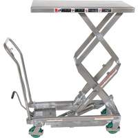 Manual Hydraulic Scissor Lift Table, 36-1/4" L x 19-3/8" W, Stainless Steel, 600 lbs. Capacity Cintas