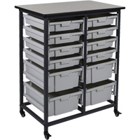 Mobile Bin Storage Unit, Single-sided, 12 bins, 30-3/4" W x 20" D x 37-1/2" H Cintas