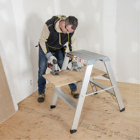 Portable Work-Stand Saw Horse, Aluminum Frame, 12-1/4" D x 36" H Cintas