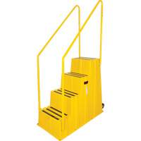 Escabeau industriel, 4 marches, 44" x 22-1/4" x Hauteur 65-1/8" Cintas