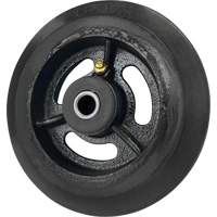 Mold-On Rubber Wheel, 6'' (152 mm) Dia. x 1-1/2" (38 mm) W, 450 lbs. (204 kg.) Capacity Cintas