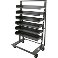 Single-Sided Heavy Duty A-Frame Cart with 6 Trays, 38" x 25" x 63", 2500 lbs. Capacity Cintas