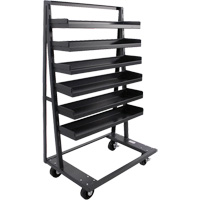Single-Sided Heavy Duty A-Frame Cart with 6 Lipped Trays, 38" x 25" x 63", 2500 lbs. Capacity Cintas