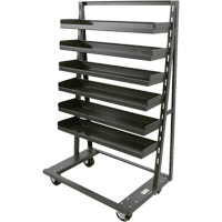 Single-Sided Heavy Duty A-Frame Cart with 6 Lipped Trays, 38" x 25" x 63", 2500 lbs. Capacity Cintas