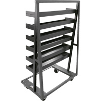 Single-Sided Heavy Duty A-Frame Cart with 6 Lipped Trays, 38" x 25" x 63", 2500 lbs. Capacity Cintas