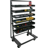 Single-Sided Heavy Duty A-Frame Cart with 6 Lipped Trays, 38" x 25" x 63", 2500 lbs. Capacity Cintas