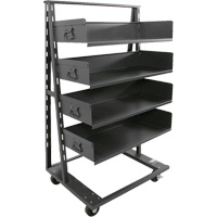 Single-Sided Heavy Duty A-Frame Cart with 4 Large Trays, 38" x 25" x 63", 2500 lbs. Capacity Cintas