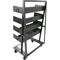 Single-Sided Heavy Duty A-Frame Cart with 4 Large Trays, 38" x 25" x 63", 2500 lbs. Capacity Cintas