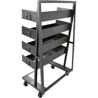 Single-Sided Heavy Duty A-Frame Cart with 4 Large Lipped Trays, 38" x 25" x 63", 2500 lbs. Capacity Cintas