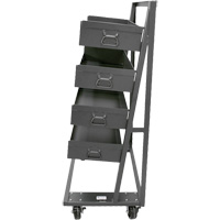 Single-Sided Heavy Duty A-Frame Cart with 4 Large Lipped Trays, 38" x 25" x 63", 2500 lbs. Capacity Cintas