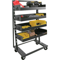 Single-Sided Heavy Duty A-Frame Cart with 4 Large Lipped Trays, 38" x 25" x 63", 2500 lbs. Capacity Cintas