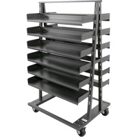 Double-Sided Heavy Duty A-Frame Cart with 12 Trays, 38" x 30" x 63", 2500 lbs. Capacity Cintas