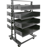 Double-Sided Heavy Duty A-Frame Cart with 8 Large Trays, 38" x 30" x 63", 2500 lbs. Capacity Cintas