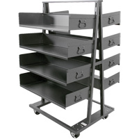 Double-Sided Heavy Duty A-Frame Cart with 8 Large Trays, 38" x 30" x 63", 2500 lbs. Capacity Cintas