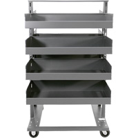 Double-Sided Heavy Duty A-Frame Cart with 8 Large Lipped Trays, 38" x 30" x 63", 2500 lbs. Capacity Cintas