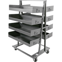 Double-Sided Heavy Duty A-Frame Cart with 8 Large Lipped Trays, 38" x 30" x 63", 2500 lbs. Capacity Cintas