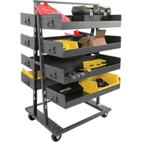 Double-Sided Heavy Duty A-Frame Cart with 8 Large Lipped Trays, 38" x 30" x 63", 2500 lbs. Capacity Cintas