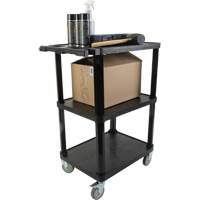 Chariot utilitaire avec tablette plate, 3 tiers, 18-1/8" x 37-3/8" x 27-3/4", Capacit&eacute; 330 lb Cintas
