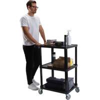 Chariot utilitaire avec tablette plate, 3 tiers, 18-1/8" x 37-3/8" x 27-3/4", Capacit&eacute; 330 lb Cintas